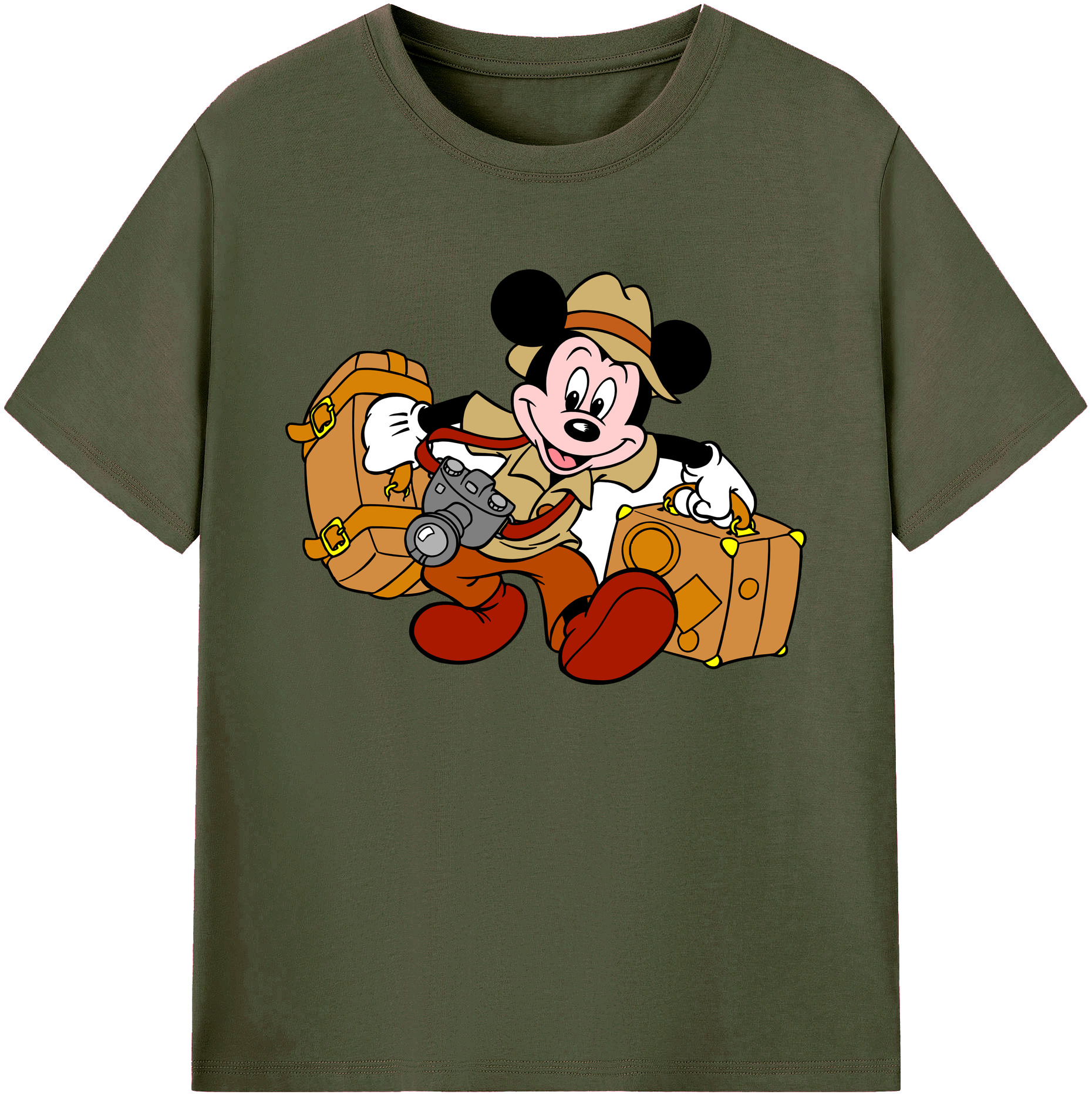 ミッキーマウス Mickey Mouse 綿100％ メンズ半袖Tシャツ｜肌触りやわらか＆通気性